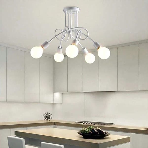 OBOSOE 5-arms loftslampe, moderne loftslampe(r), E27-fatning (pære medfølger ikke)