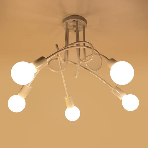 OBOSOE 5-arms loftslampe, moderne loftslampe(r), E27-fatning (pære medfølger ikke)