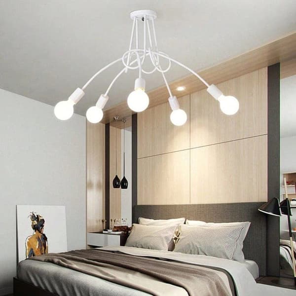 OBOSOE 5-arms loftslampe, moderne loftslampe(r), E27-fatning (pære medfølger ikke)