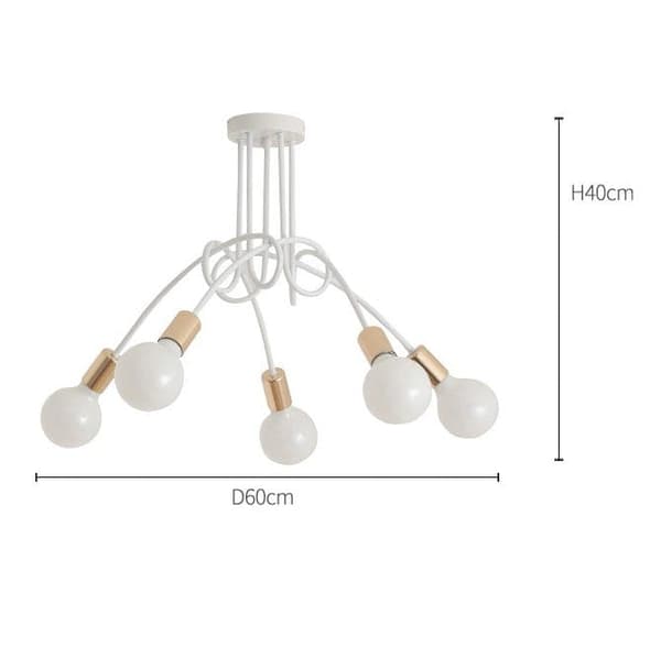 OBOSOE 5-arms loftslampe, moderne loftslampe(r), E27-fatning (pære medfølger ikke)