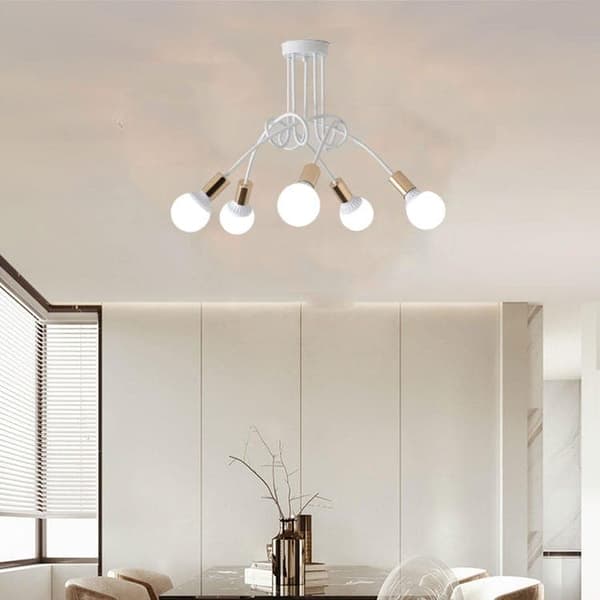 OBOSOE 5-arms loftslampe, moderne loftslampe(r), E27-fatning (pære medfølger ikke)