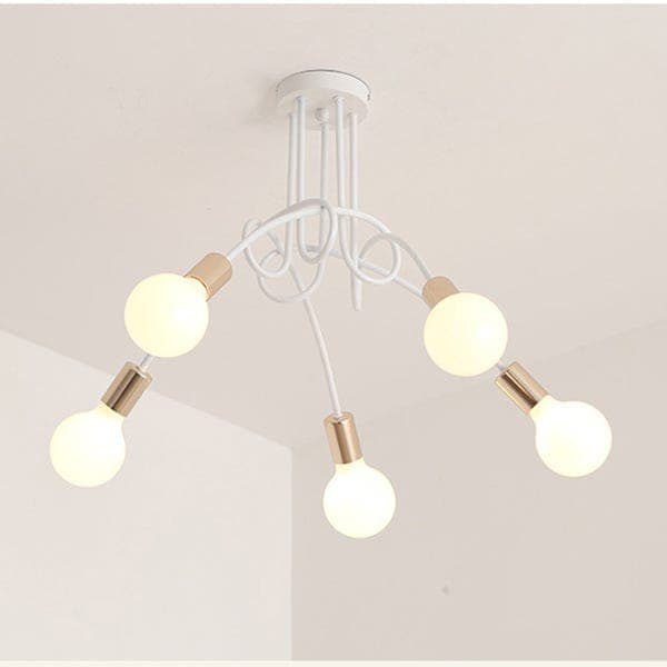 OBOSOE 5-arms loftslampe, moderne loftslampe(r), E27-fatning (pære medfølger ikke)