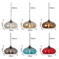Miniatyrbillede 3 af 6: OBOSOE Vintage Rund Pendel I Farvet Glas – Retro Loftslampe Til Køkken, Loft, Bar E27