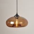 Miniatyrbillede 2 af 6: OBOSOE Vintage Rund Pendel I Farvet Glas – Retro Loftslampe Til Køkken, Loft, Bar E27