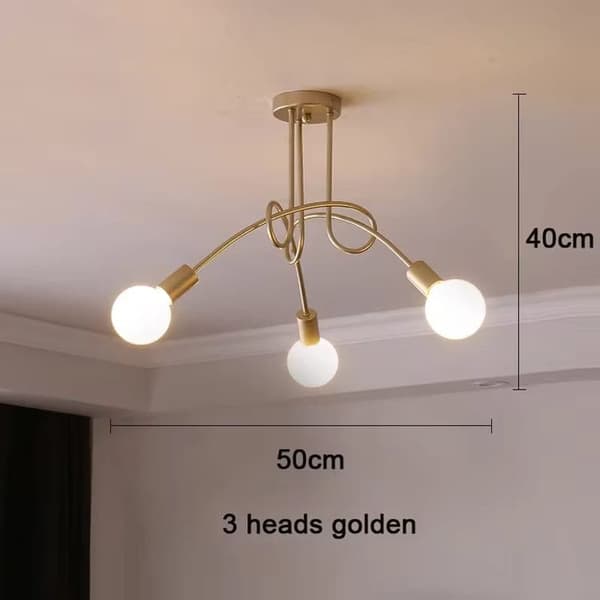 OBOSOE 3-arm loftslampe(r), moderne loftslamper, E27-fatning (glødepære inkluderet)