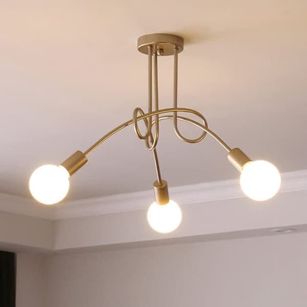 OBOSOE 3-arm loftslampe(r), moderne loftslamper, E27-fatning (glødepære inkluderet) Guld Guld-Glödlampa ingår