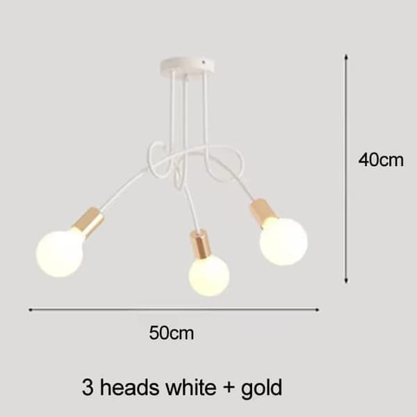 OBOSOE 3-arm loftslampe(r), moderne loftslamper, E27-fatning (glødepære inkluderet)