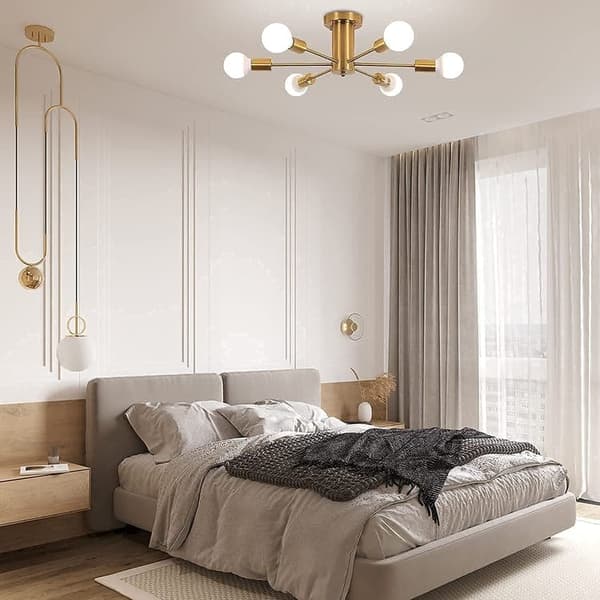 OBOSOE 6-ARM LOFTSLAMPE /Lamper/Loftslamper, (Pære medfølger ikke))