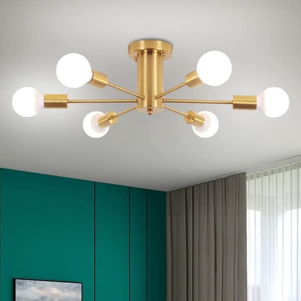 OBOSOE 6-ARM LOFTSLAMPE /Lamper/Loftslamper, (Pære medfølger ikke))