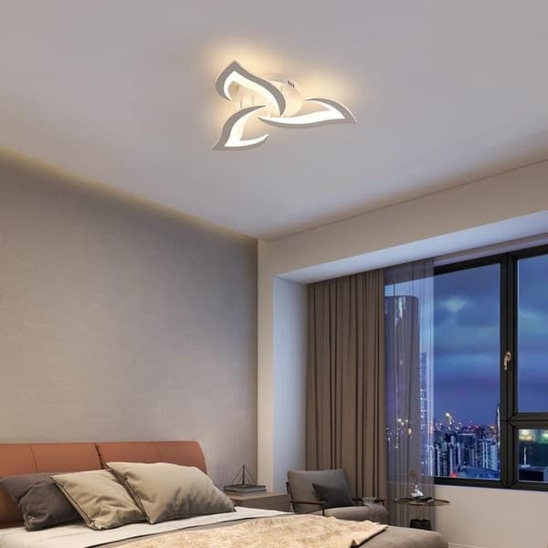 OBOSOE LED-kattokruunu, kattovalaisimet, kylmä/lämmin/luonnonvalkoinen, himmennettävä, valkoinen 3 valoa, APP himmennettävä kaukosäädin