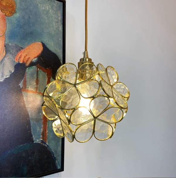 Bomclap Håndblæst Glas Loftslampe Nordisk Stil, E27 Base, Elegant Moderne Loftslampe Til Hjem & Indretning