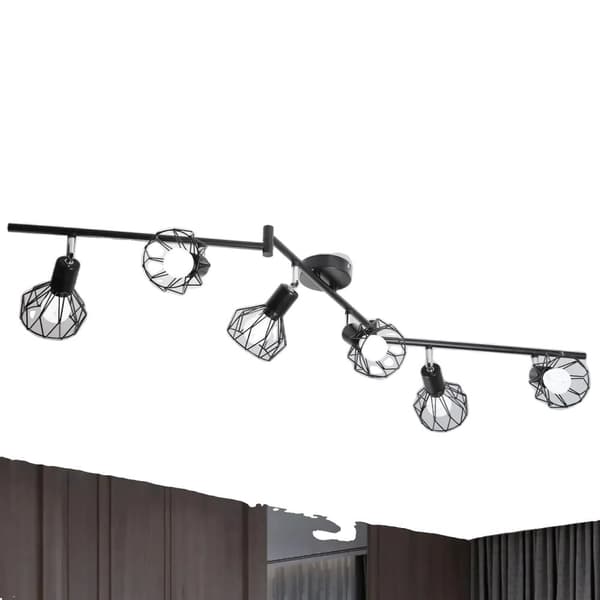 LED-kattovalaisin ja -seinälamppu, 350° käännettävä, moderni tyyli,Ei lamppua, musta, 6