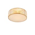 Pikkukuva 1 / 2: LED-kattovalaisin, metallirunko, lasikaistale, 3 vaihdettavaa väriä,Kulta 40cm, Kolmivärinen