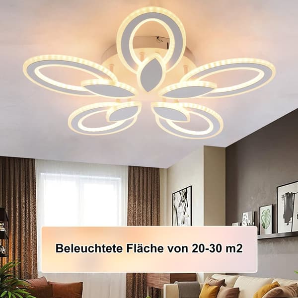 LED Taklampa, Dimbar med Fjärrkontroll, Blomformad Design,förändringsbar, 80W