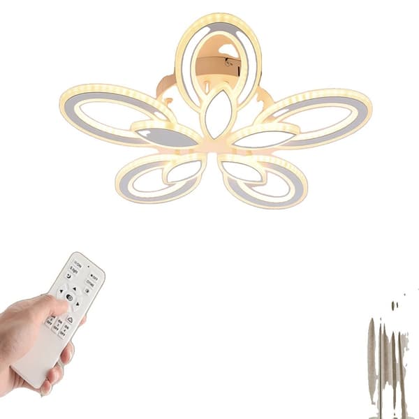 LED Taklampa, Dimbar med Fjärrkontroll, Blomformad Design,förändringsbar, 80W
