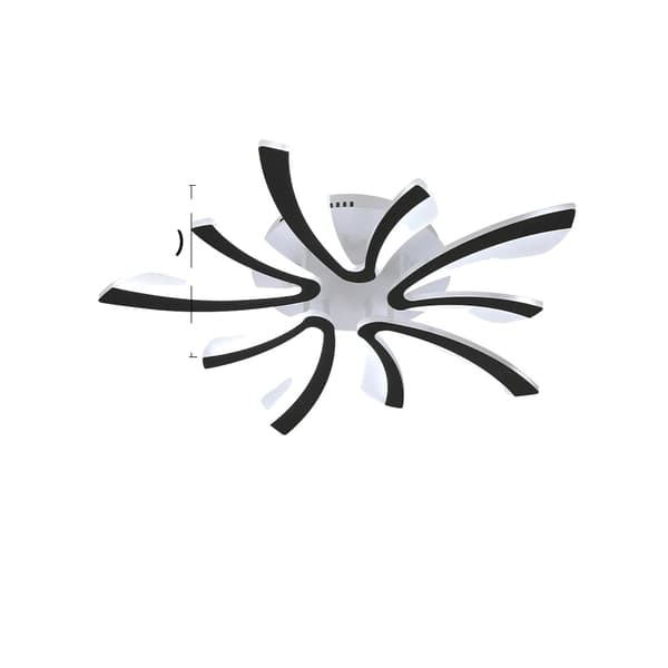Taklampa, LED-ljuskälla, dimbar funktion, modern design,varmt ljus utan RC, svart