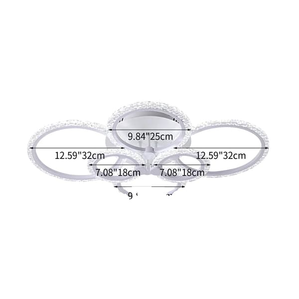 LED-kattovalaisin, kaukosäädin, himmennettävä, moderni muotoilu,Tyyppi A-6 päät, Lämmin valo