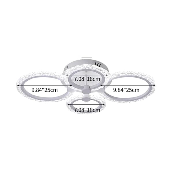 LED-kattovalaisin, kaukosäädin, himmennettävä, moderni muotoilu,Lämmin valo, Tyyppi A-4 päät