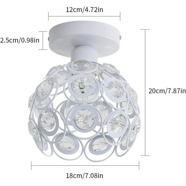 Kristalltak Lätt Metall Järn Taklampa Enkel Modern Ljuskrona E27 för Vardagsrum Sovrum, Hall - 20cm
