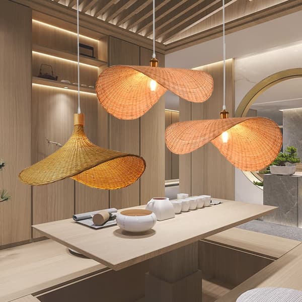 OBOSOE Taklampa Utomhus i Naturmaterial D40-50 cm – Hänglampa & Plafondlampa