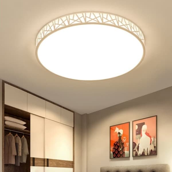OBOSOE 40cm 24W LED-kattovalaisin, moderni lasi- ja metallikattovalaisin makuuhuoneen keittiön eteiseen Varmt ljus