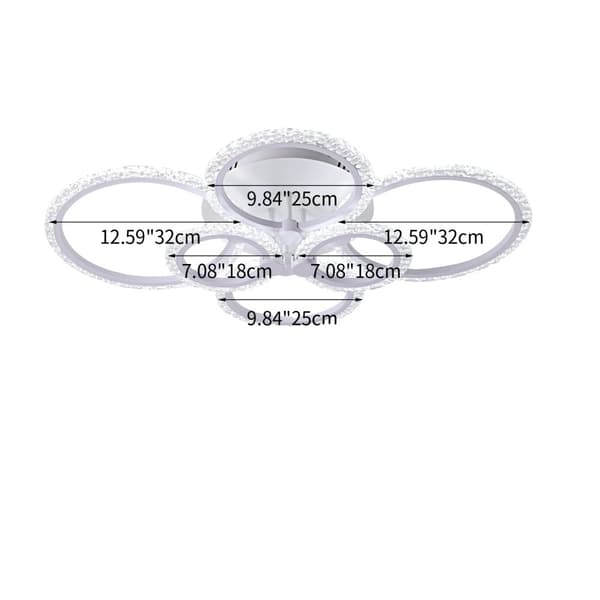 Taklampa, dimbara funktioner, modern stil,6 ringar, Kallt ljus utan RC