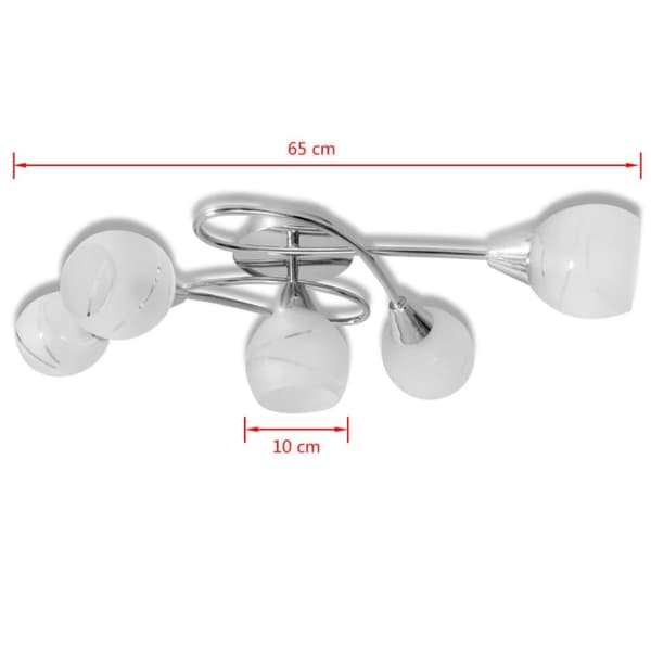 vidaXL loftslampe m. glasskærme 5 E14 pærer