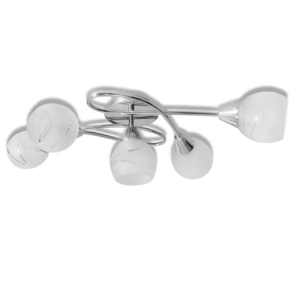 vidaXL loftslampe m. glasskærme 5 E14 pærer