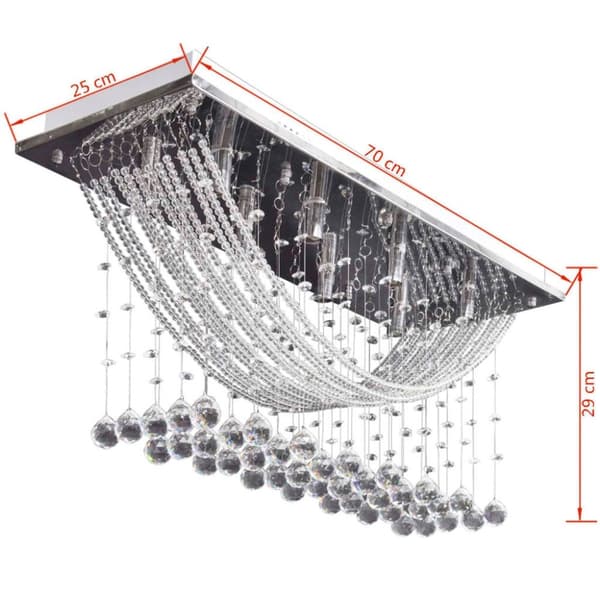 vidaXL Hvit taklampe med glitrende glasskrystalperler 8 x G9 29 cm