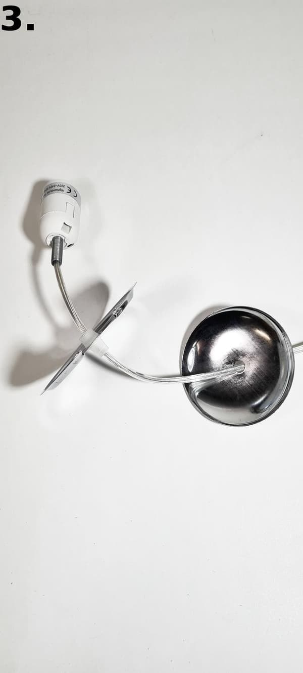 Taklampa  GLASGLOB delad silver/klarglas