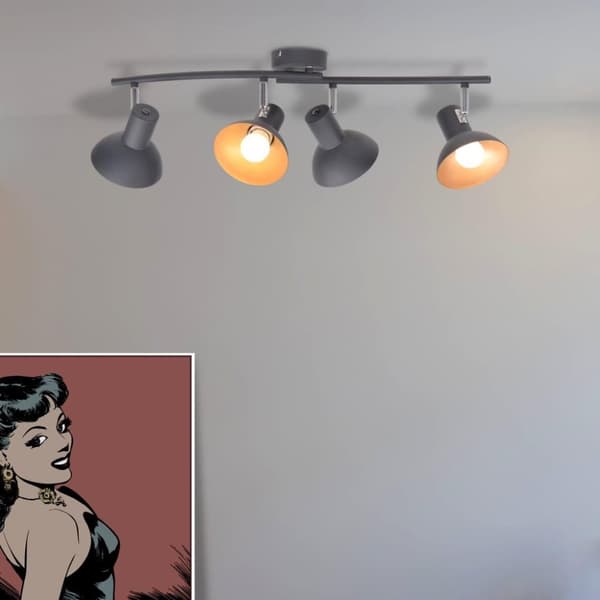 vidaXL loftslampe til 4 pærer E27 sort og guld