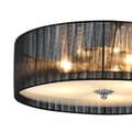 Miniatyrbillede 5 af 5: [lux.pro]® Loftlampe Helena - 3xE27 max. 42W - tekstil/glas - sort/hvid