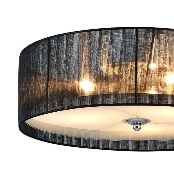 [lux.pro]® Loftlampe Helena - 3xE27 max. 42W - tekstil/glas - sort/hvid