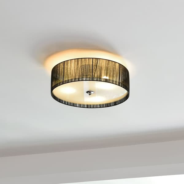 [lux.pro]® Loftlampe Helena - 3xE27 max. 42W - tekstil/glas - sort/hvid