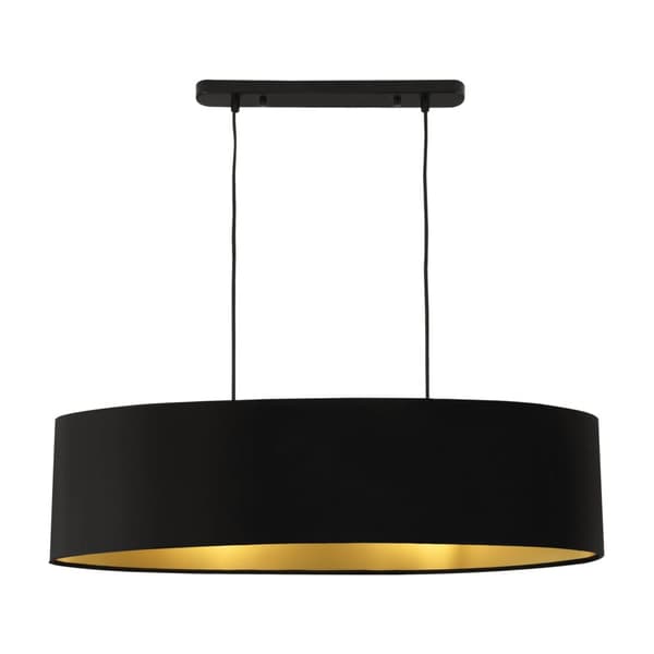 [lux.pro]® Stilig taklampa-78x23x20,5cm-svart-2 socklar- 2xE27max60W-metall / textil