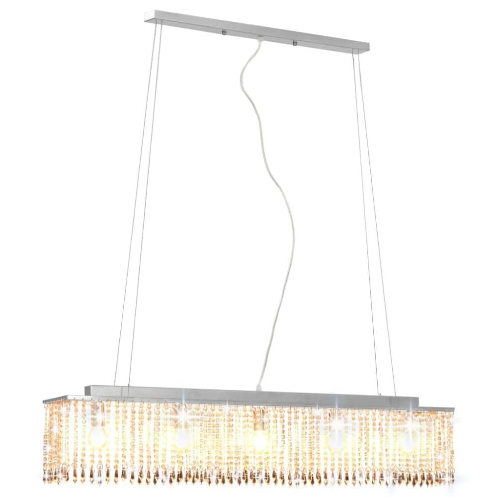 vidaXL Taklampa med kristallpärlor silver 104 cm E14