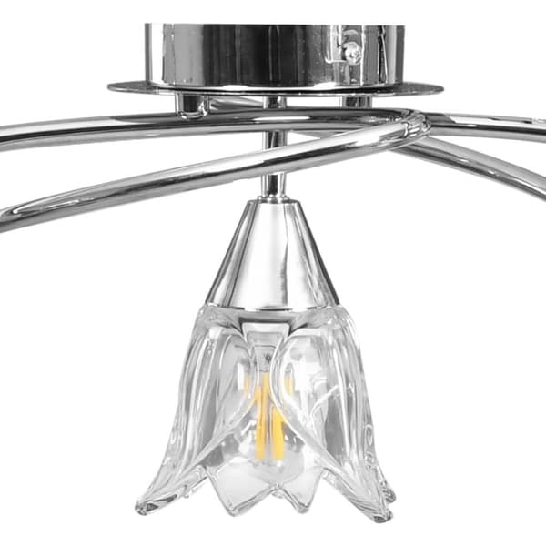 vidaXL Taklampe gjennomsiktige glasskjermer for 5 E14 lyspærer tulipan