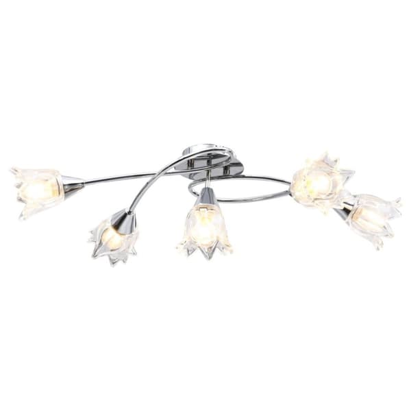 vidaXL Taklampe gjennomsiktige glasskjermer for 5 E14 lyspærer tulipan