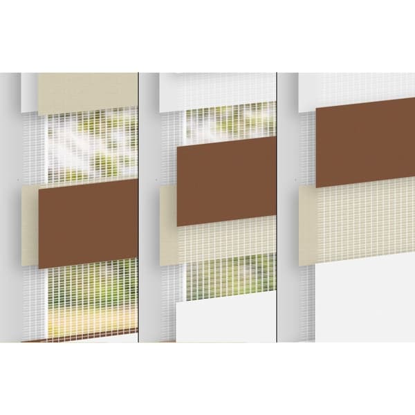 ECD Germany dobbelt rullegardin 45 x 150 cm - hvid-beige-brun - Klemmfix - dobbelt rullegardin - uden boring - med klembeslag - sol- og