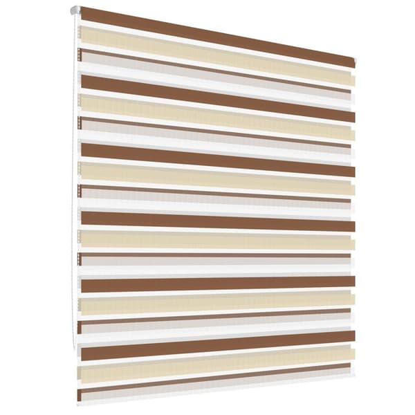 ECD Germany dobbelt rullegardin 45 x 150 cm - hvid-beige-brun - Klemmfix - dobbelt rullegardin - uden boring - med klembeslag - sol- og