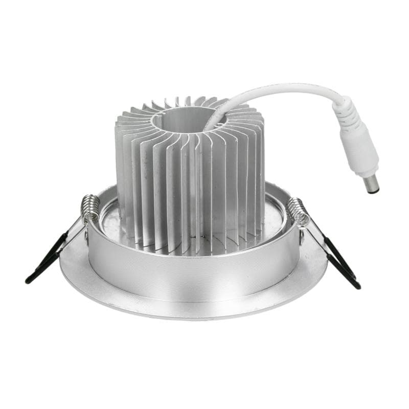 ECD Germany 1-pack LED-infälld strålkastare 5W 230V - rund Ø10,5cm - 342 lumen - kallvit 6000K - svängbar 30 ° - IP44 - infälld taklampa taklampa