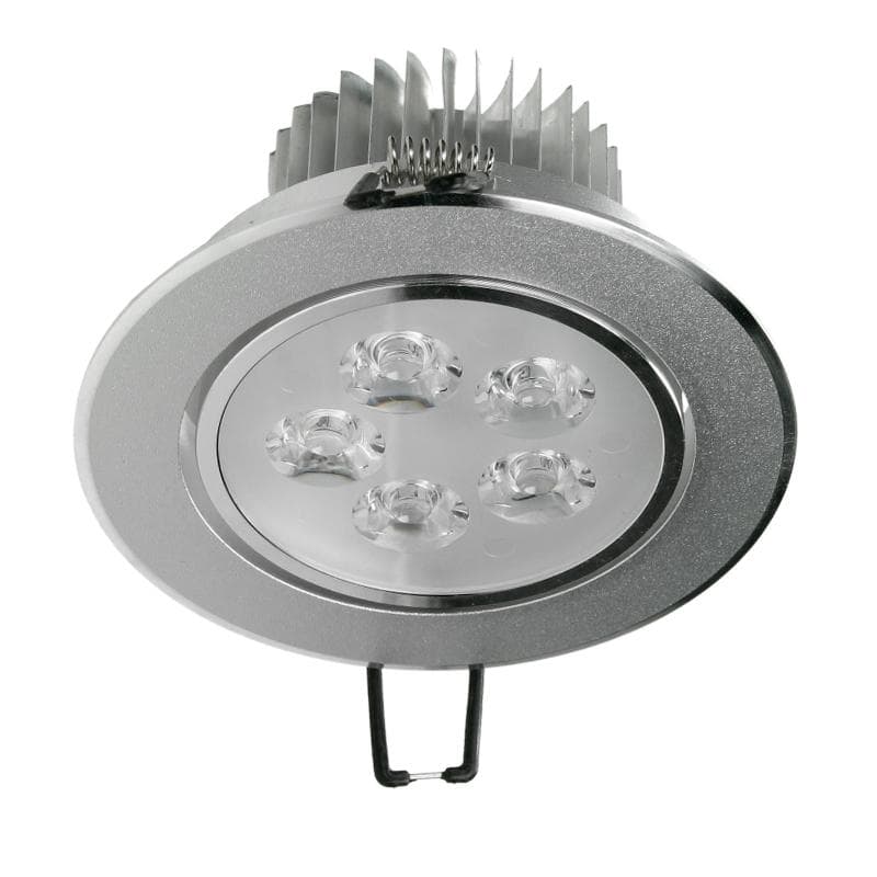 ECD Germany 1-pack LED-infälld strålkastare 5W 230V 353 lumen varmvit 3000K - rund - dimbar - svängbar 30 ° - IP44 - infälld taklampa taklampa infälld