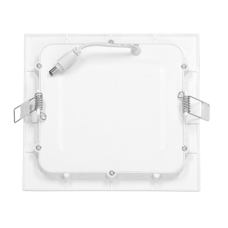 ECD Germany 1-pack LED-panel infälld spotlight 3W ersätter 25W halogen - platt ultralätt - vinkel 85x85mm neutralvit 4000K IP44 - hall badrum kök -