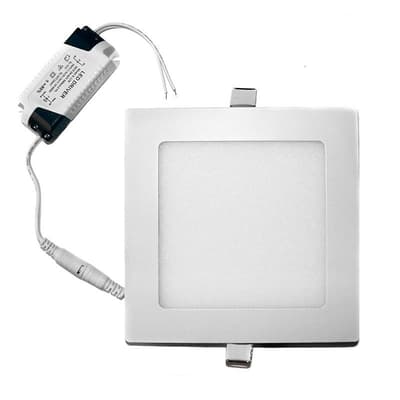 ECD Germany 50-pack LED-upotettava kohdevalaisin 12W - paneelikatto ultravioletti - 220-240V - SMD 2835 - 17 x 17 cm - kylmä valkoinen 6500K -