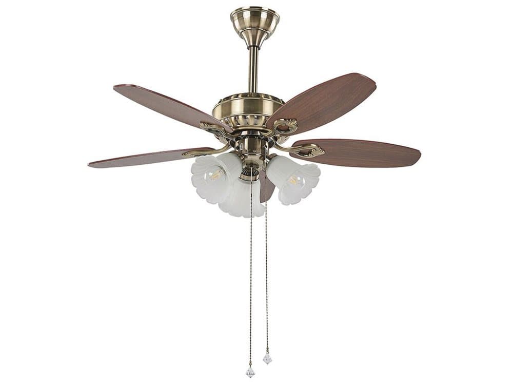 Takfläkt med belysning mässing brun NADELA