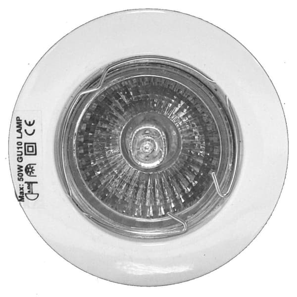 Powermaster GU10 Fixed Downlight (Pack of 3) White/Silver One Size