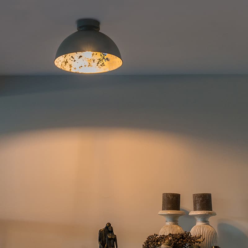 Taklampa grå med silver 30 cm - Magna Basic