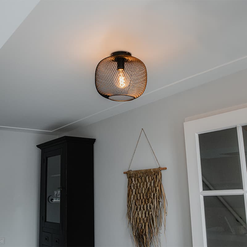 Modern svart taklampa - Bliss Mesh