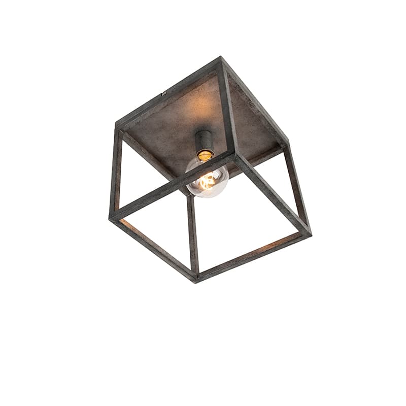 Modern taklampa antik silver - Big Cage