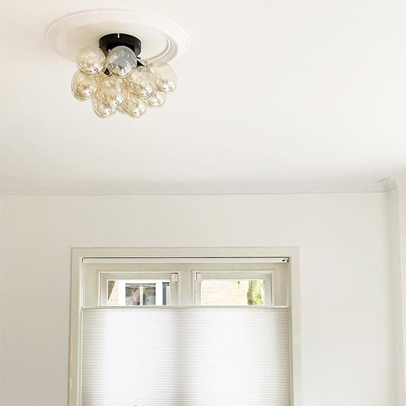 Design taklampa svart med bärnstensglas 3-ljus - Uvas